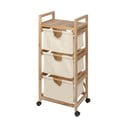 Beżowo-naturalna niska szafka łazienkowa z litego drewna akacjowego 44x96 cm Acina – Wenko