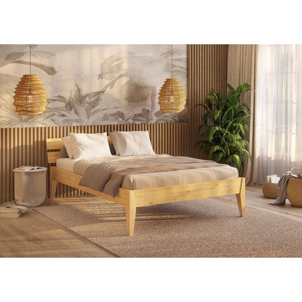 Łóżko dwuosobowe z litego drewna sosnowego 140x200 cm Torino – Olivia Living-image-3