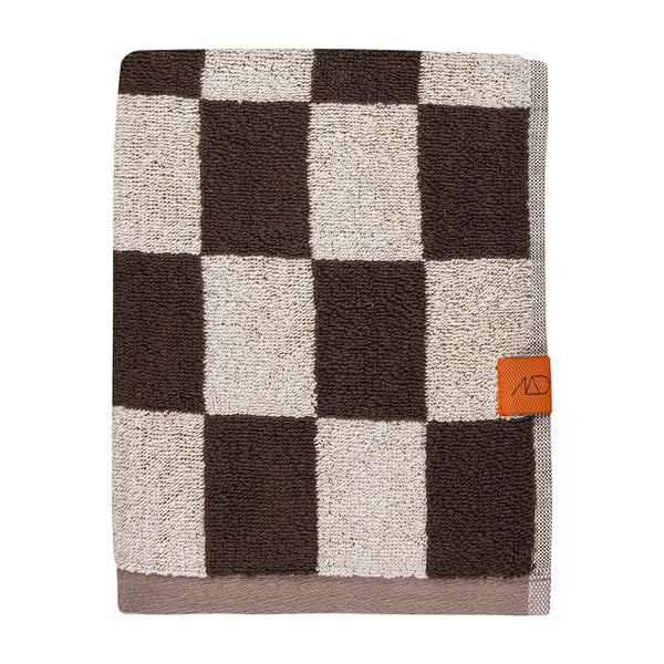 Brązowy ręcznik frotte z bawełny organicznej 50x90 cm Retro – Mette Ditmer Denmark