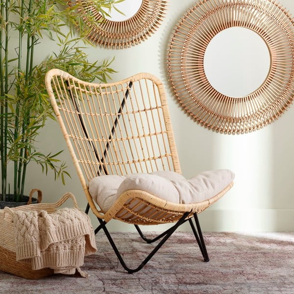 Fotel z plecionką w naturalnym kolorze – Ixia-image-1