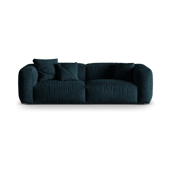 Ciemnoniebieska sofa modułowa z materiału bouclé 240 cm Martina – Micadoni Home