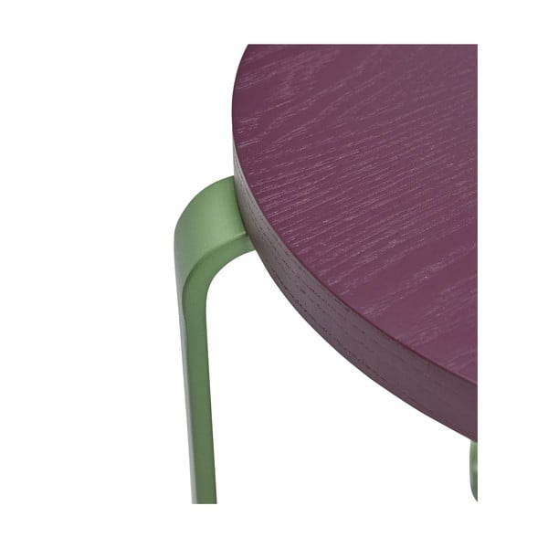 Zielony i fioletowy stołek z drewna jesionowego Smile - Hübsch-image-2