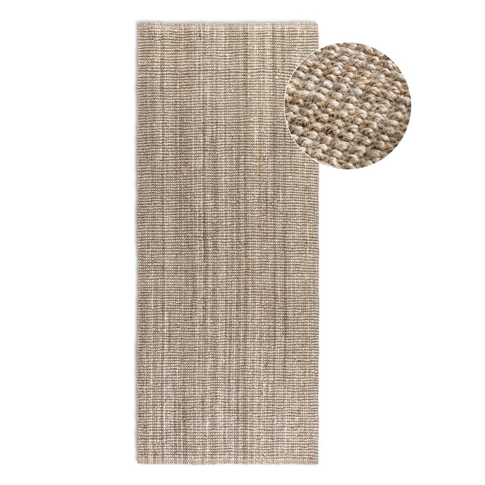 Szarobrązowy chodnik z juty 80x200 cm Bouclé – Hanse Home