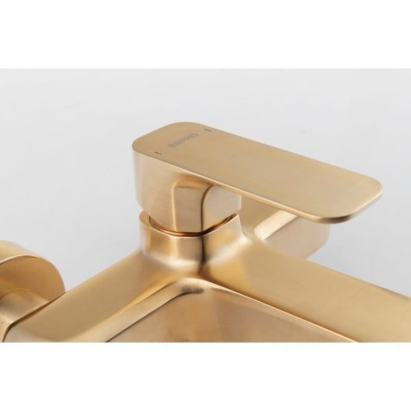 Bateria wannowa ścienna w kolorze złota (2 otwory) Spy – Sapho-image-1