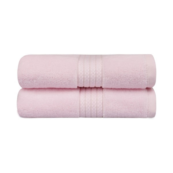 Zestaw 2 różowych ręczników łazienkowych Mira, 90x50 cm