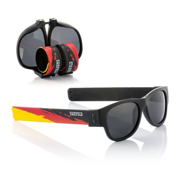 Czarne zwijane okulary przeciwsłoneczne InnovaGoods Sunfold Germany World Cup Germany