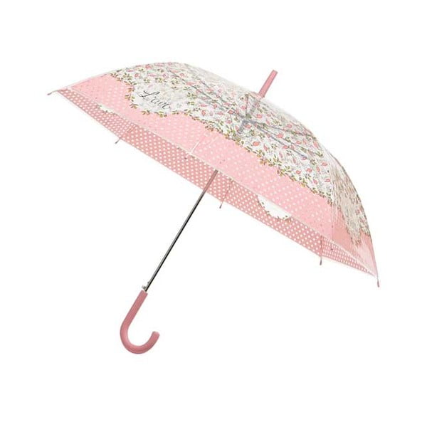 Przezroczysty parasol Ambiance Pink Flowers, ⌀ 103 cm