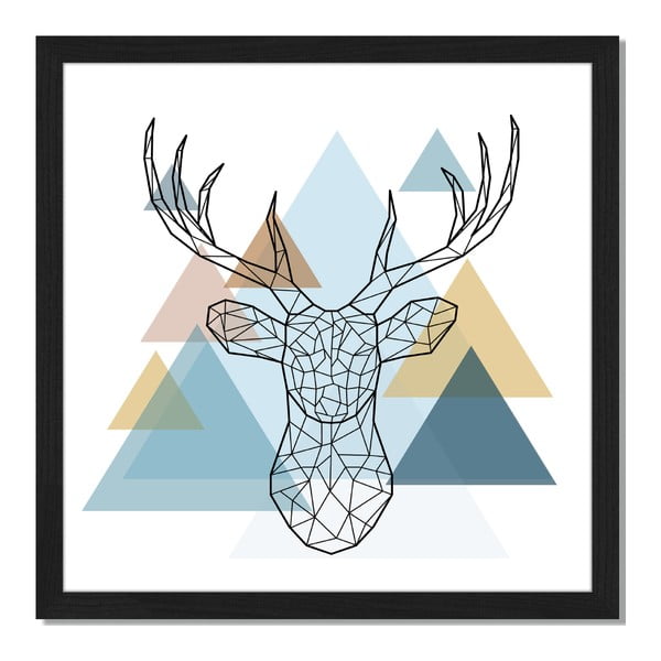 Obraz w ramie Liv Corday Scandi Deer, 40x40 cm
