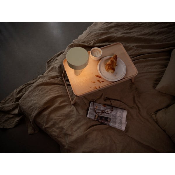 Jasnozielona plastikowa lampa stołowa LED (wysokość 18 cm) Oblong – Zone-image-1