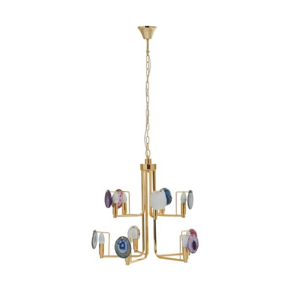 Metalowa lampa wisząca w kolorze złota Glamour – Premier Housewares
