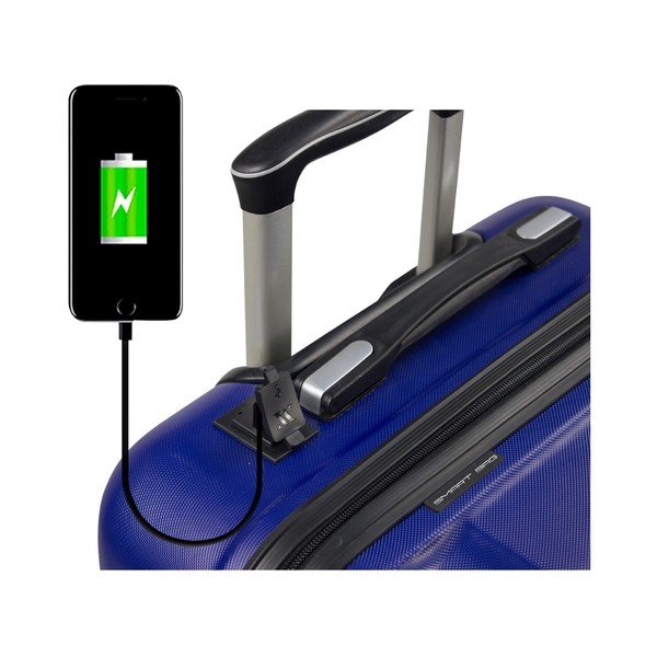 Zestaw 2 niebieskich walizek na kółkach z USB My Valice LASSO Cabin & Large-image-3