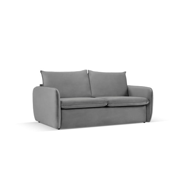 Szara aksamitna rozkładana sofa 194 cm Vienna – Cosmopolitan Design-image-1