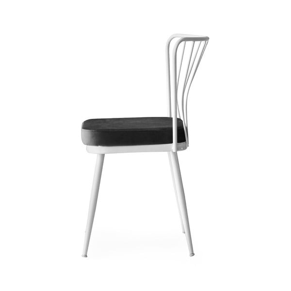 Biało-czarne metalowe krzesła zestaw 2 szt. Yildiz – Kalune Design-image-2