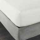 Prześcieradło z satyny bawełnianej z gumką w kolorze kości słoniowej 90x190 cm Cotton Sateen – Bianca