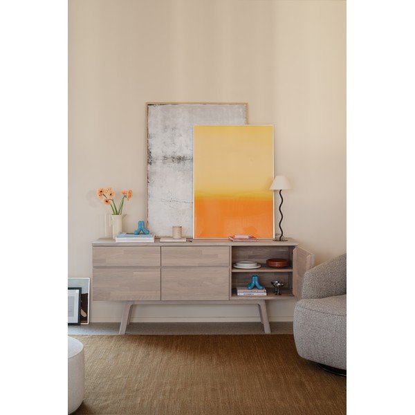 Komoda z litego drewna dębowego w jasnym naturalnym kolorze 170x77x42 cm Cleardale – Rowico-image-3