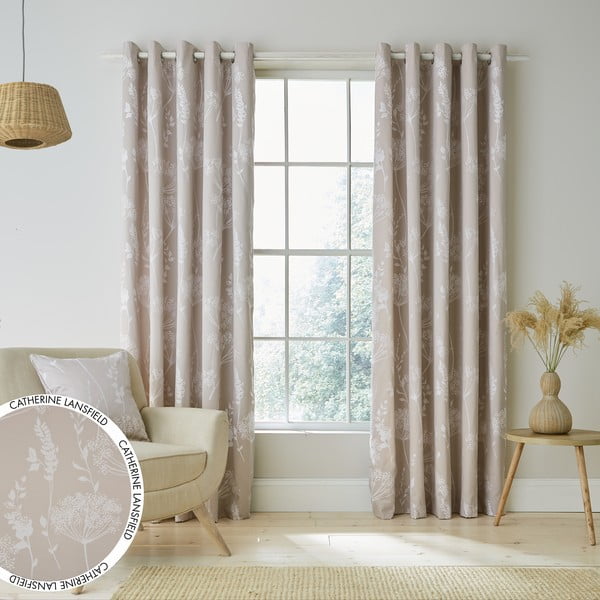 Beżowe zasłony zestaw 2 szt. 229x168 cm Meadowsweet Floral – Catherine Lansfield-image-3