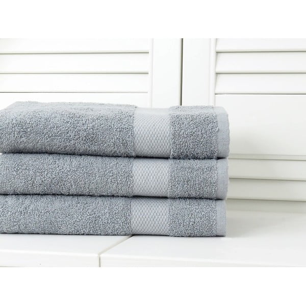 Szary ręcznik kąpielowy frotte 70x140 cm Adria – B.E.S.-image-1