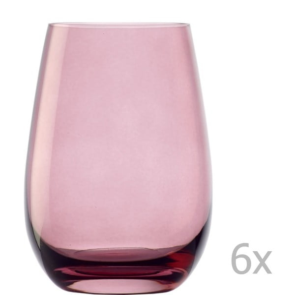 Zestaw 6 różowych szklanek Stölzle Lausitz Elements, 465 ml