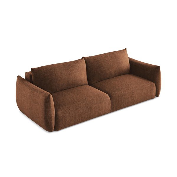Rozkładana sofa w kolorze terakoty 230 cm Leila – Makamii-image-3
