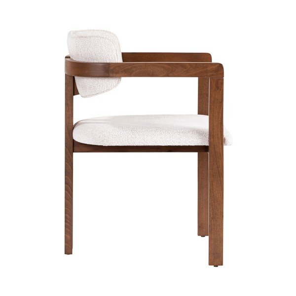 Biały fotel jadalniany z podłokietnikami Toscana – Kalune Design-image-3