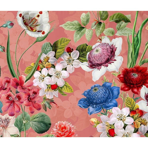 Pomarańczowa pościel jednoosobowa z bawełny organicznej Descanso Flowery, 140x220 cm-image-4