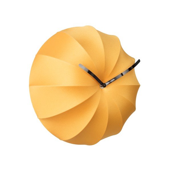 Żółty zegar ścienny Karlsson Stretch, ø 40 cm-image-2