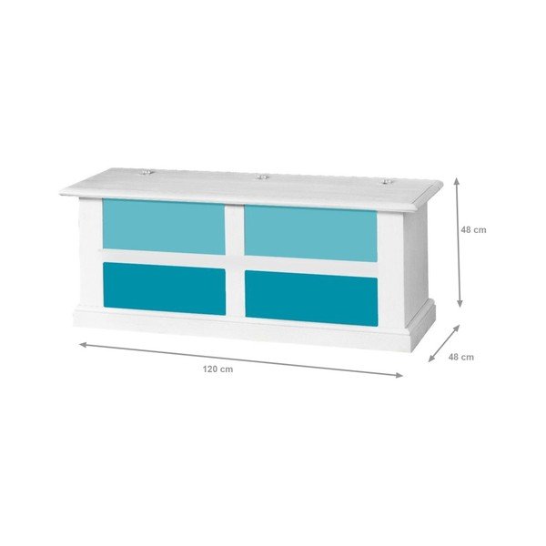 Biała skrzynia z niebieskimi szufladami Evergreen House Chest-image-1