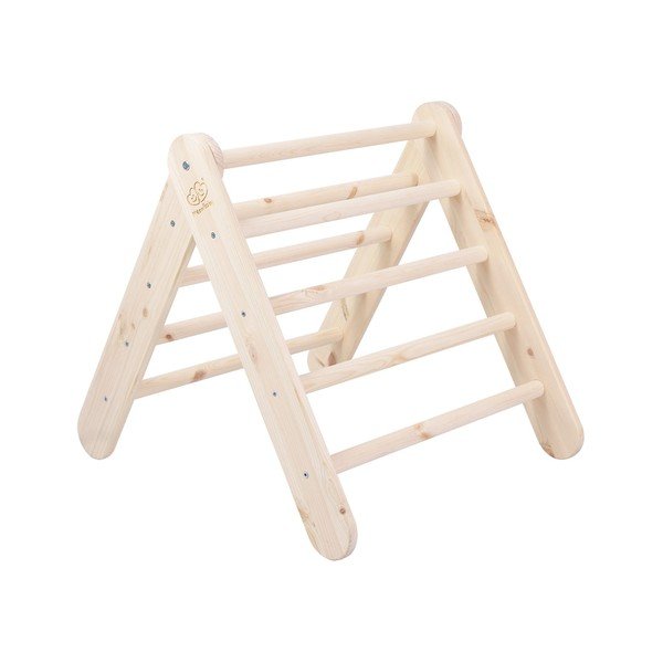 Drabinka pikler z litego drewna sosnowego w naturalnym kolorze 60x60x60 cm Montessori – Meowbaby