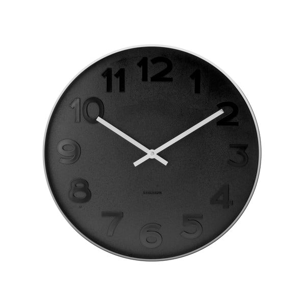 Czarny zegar Present Time Mr. Black, mały