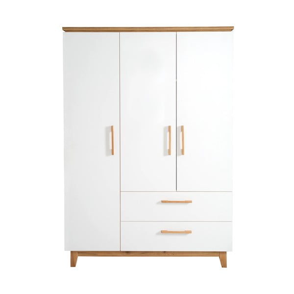 Biała szafa dziecięca w dekorze dębu 135x200 cm Finn – Roba-image-2