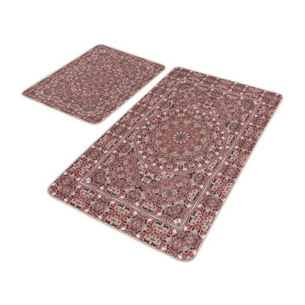 Brązowe aksamitne dywaniki łazienkowe zestaw 2 szt. 60x100 cm – Mila Home