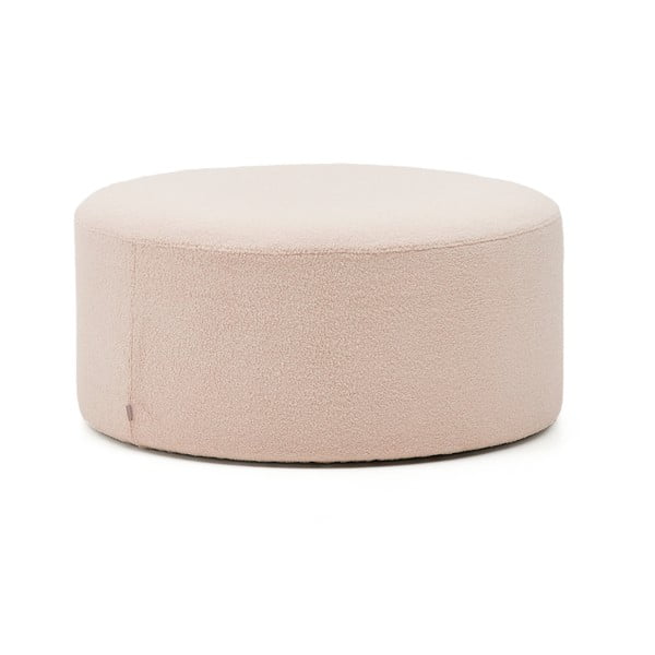 Jasnoróżowy puf z materiału bouclé Kaeli – Kave Home