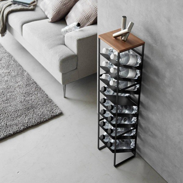 Czarny metalowy regał na wino liczba butelek 16 20x88,5x19 cm Tower – YAMAZAKI-image-4