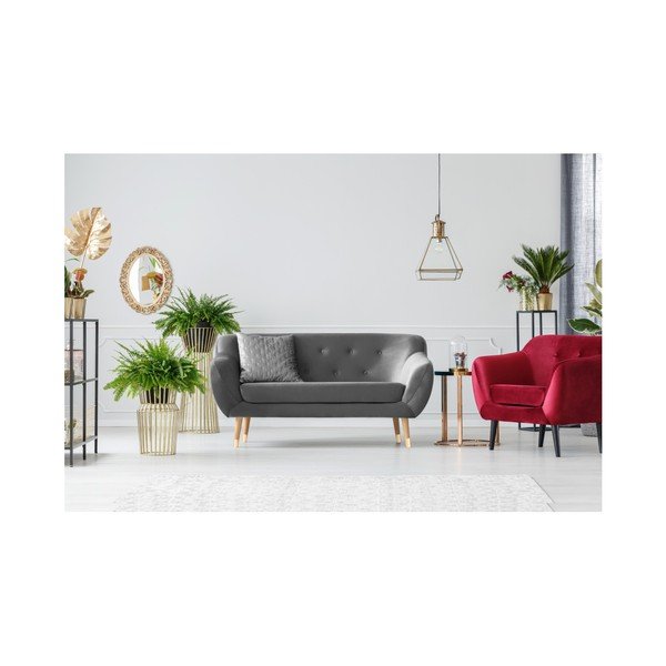 Szara sofa 2-osobowa Mazzini Sofas Amelie-image-4