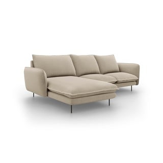 Beżowa sofa narożna Cosmopolitan Design Vienna, lewostronna