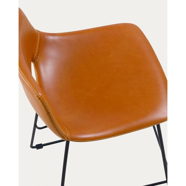 Koniakowy hoker z imitacji skóry (wysokość siedziska 65 cm) Zahara – Kave Home-image-4