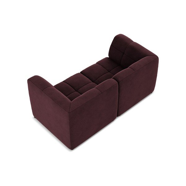 Bordowa aksamitna sofa 180 cm Aloha – Makamii-image-4