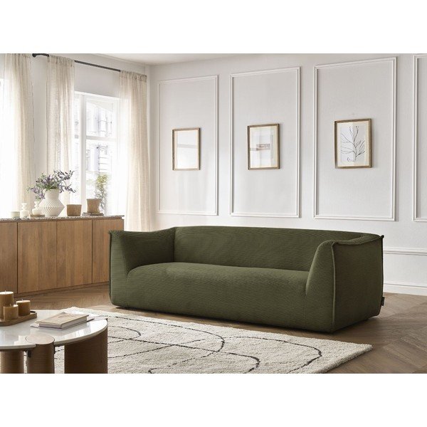 Zielona sztruksowa sofa 242 cm Giorgia – Bobochic Paris-image-1