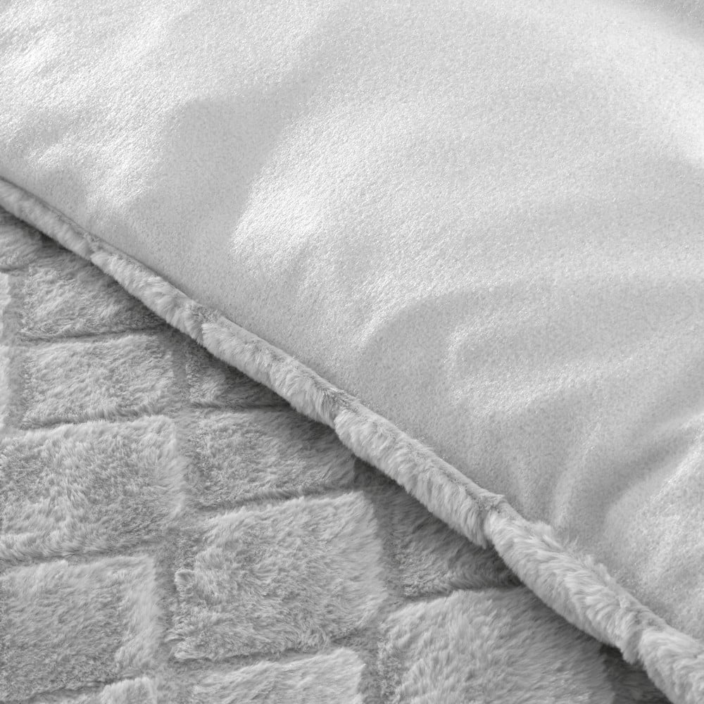 Szara pościel jednoosobowa z mikropluszu 135x200 cm Cosy Diamond – Catherine Lansfield (zdjęcie 4)
