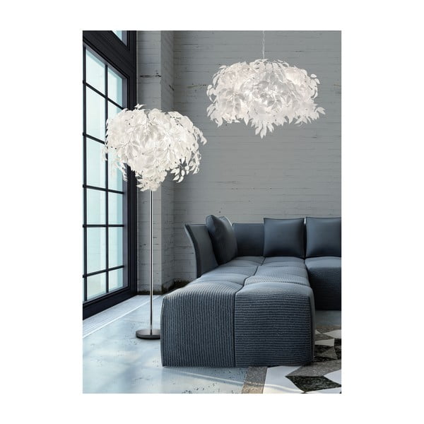 Biała lampa wisząca z piórkami Reality Pendant Leavy, wys. 150 cm-image-1