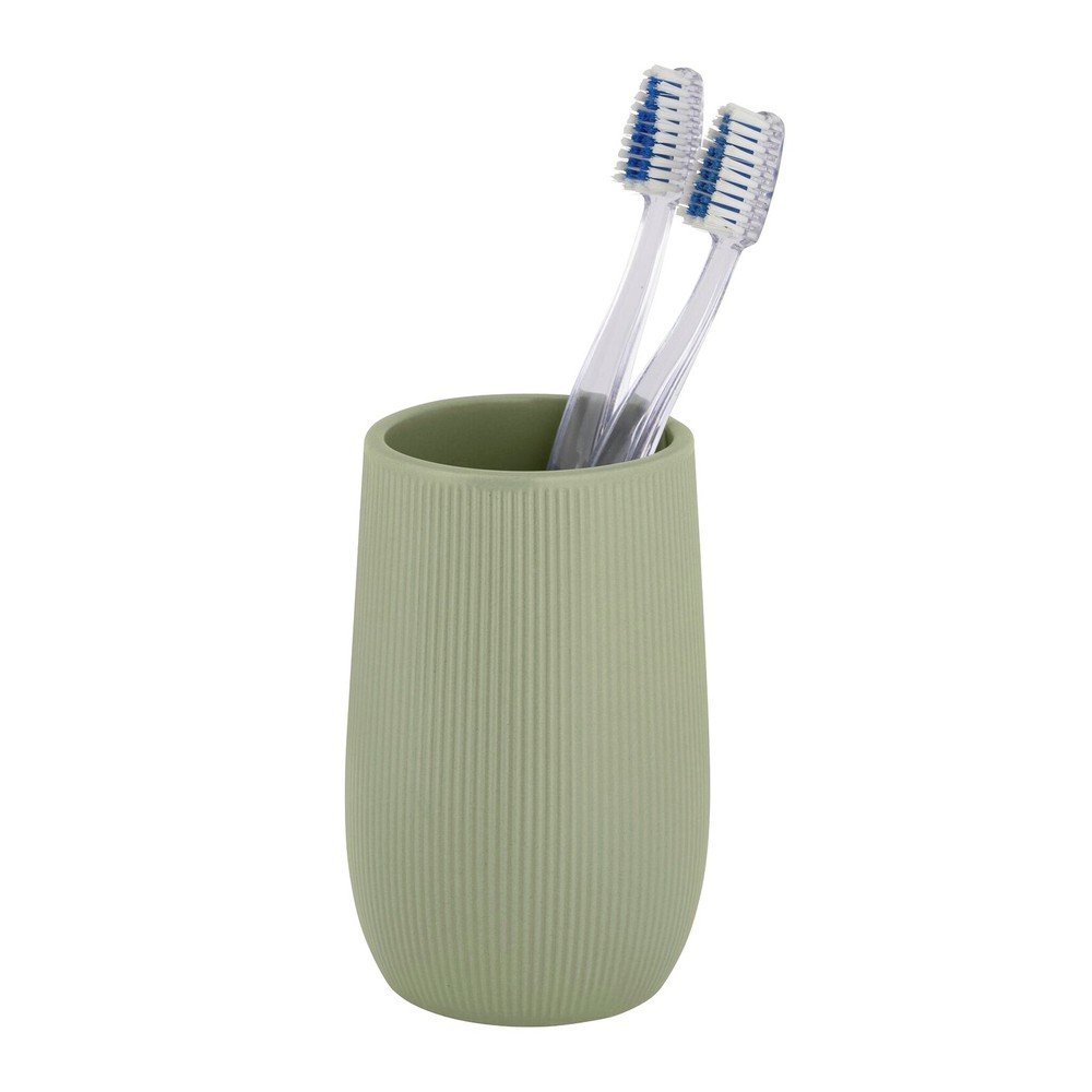 Zielony kubek na szczoteczki do zębów ceramiczny Fablo – Wenko