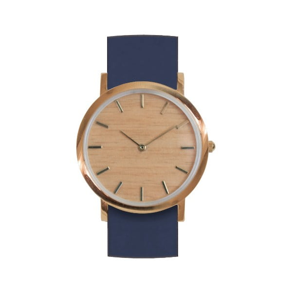 Drewniany zegarek z niebieskim paskiem Analog Watch Co. Classic