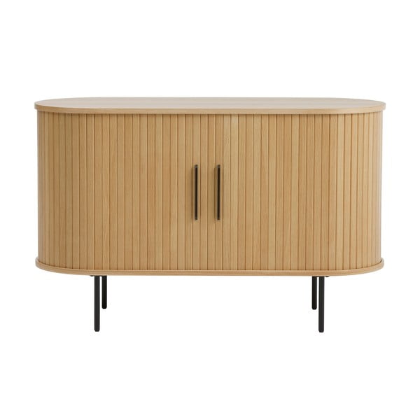 Komoda w dekorze dębu z drzwiami przesuwnymi w naturalnym kolorze 120x76x45 cm Nola – Unique Furniture