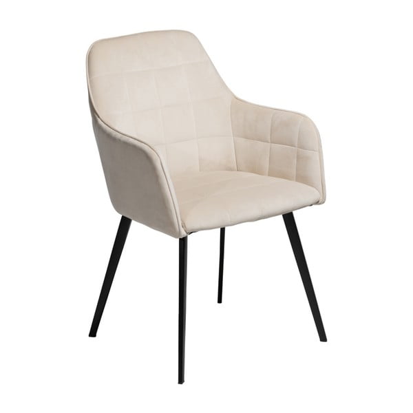 Beżowe krzesło z podłokietnikami DAN–FORM Denmark Embrace Velvet