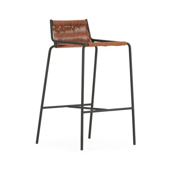 Metalowy hoker w kolorze terakoty (wysokość siedziska 65 cm) Emily – Marckeric