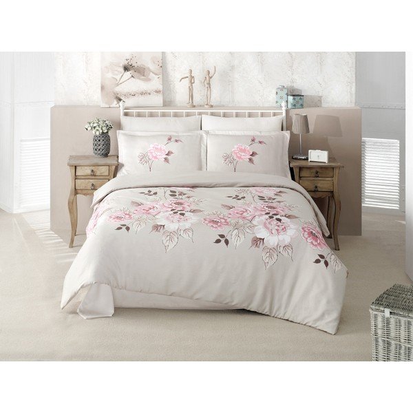 Pościel bawełniana z prześcieradłem Aran Clasy Claudia, 200x220 cm-image-1