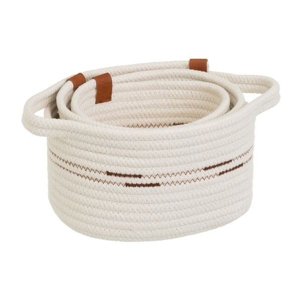 Tekstylne koszyki zestaw 3 szt. 30x18x14 cm – Casa Selección-image-1