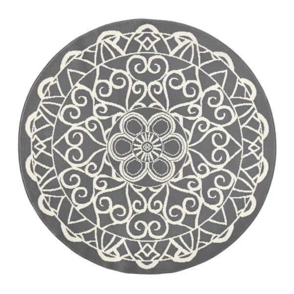 Szary dywan okrągły Hanse Home Mandala