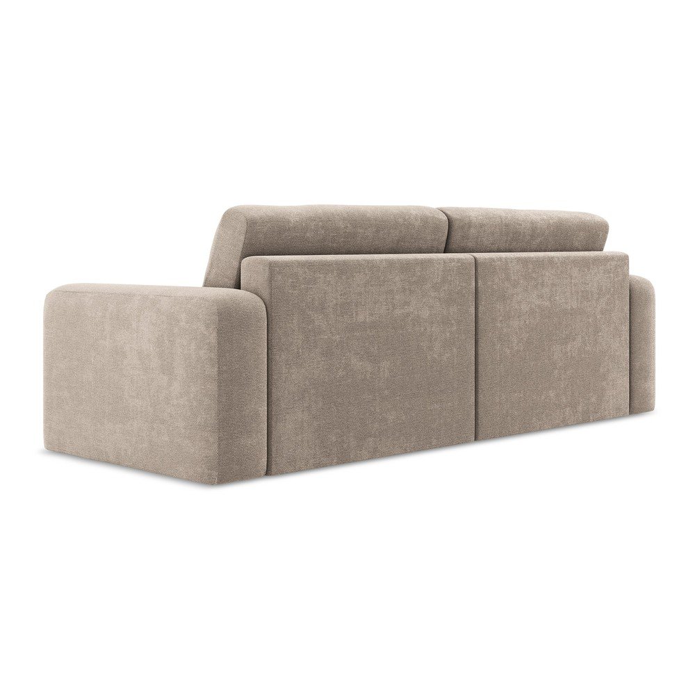 Beżowa rozkładana sofa ze schowkiem z tkaniny szenilowej 252 cm Kona – Makamii (zdjęcie 8)