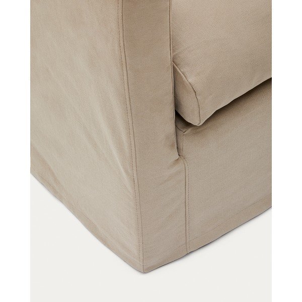 Beżowy pokrowiec na fotel 92 cm Nora – Kave Home-image-3